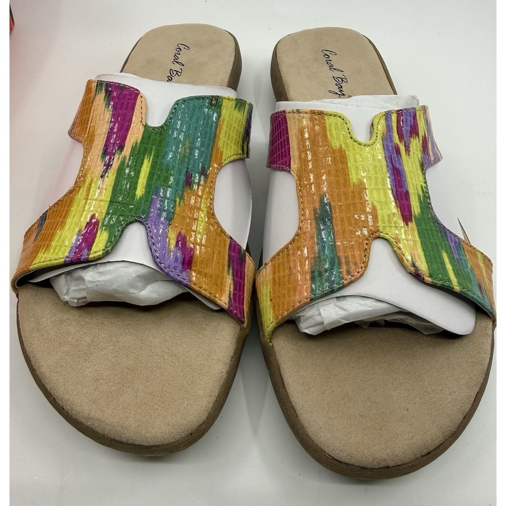 Women's Coral Bay Multicolor Open Toe Petrino Sandals Sz 8M NIB Spring Bright